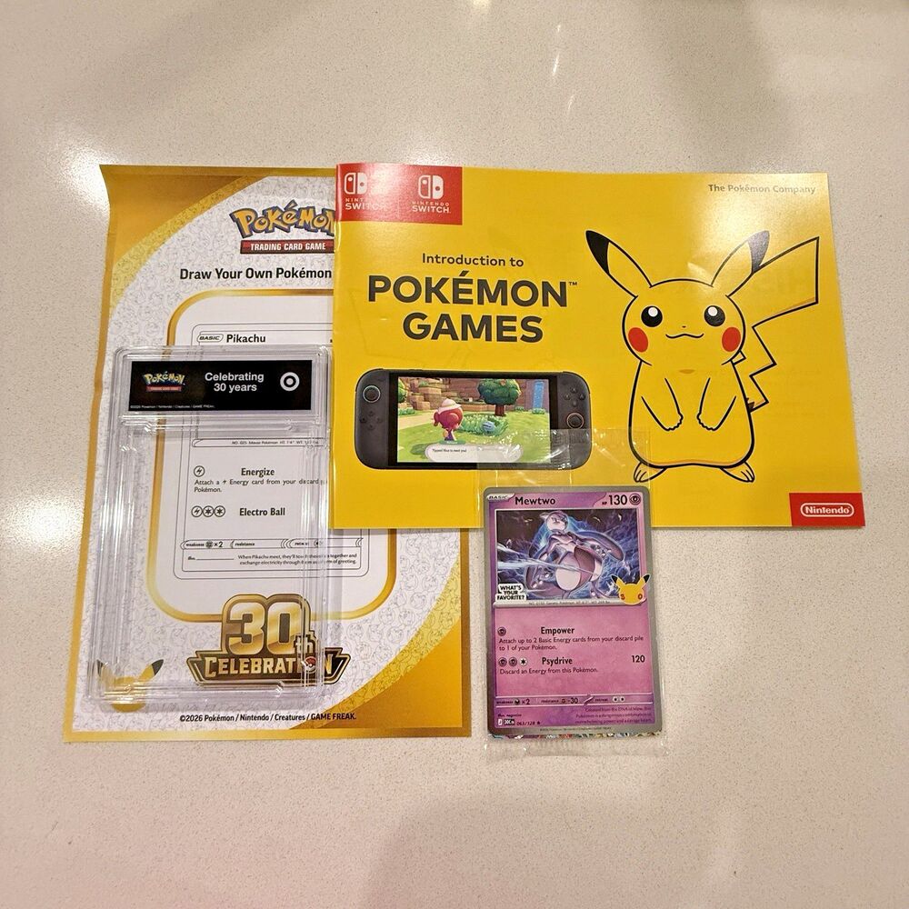 Target Mewtwo Pokemon Promo Family Event 30th Anniversary Sealed With Full Kit